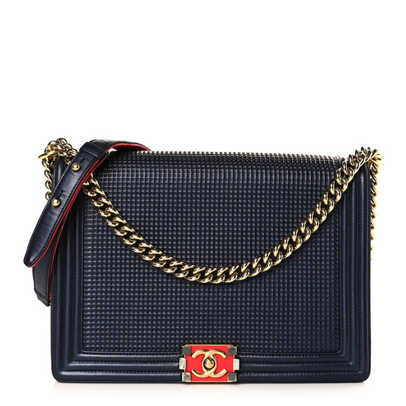 Chanel Lambskin Embossed New Medium Boy #186103C20 - Picture 1 of 11